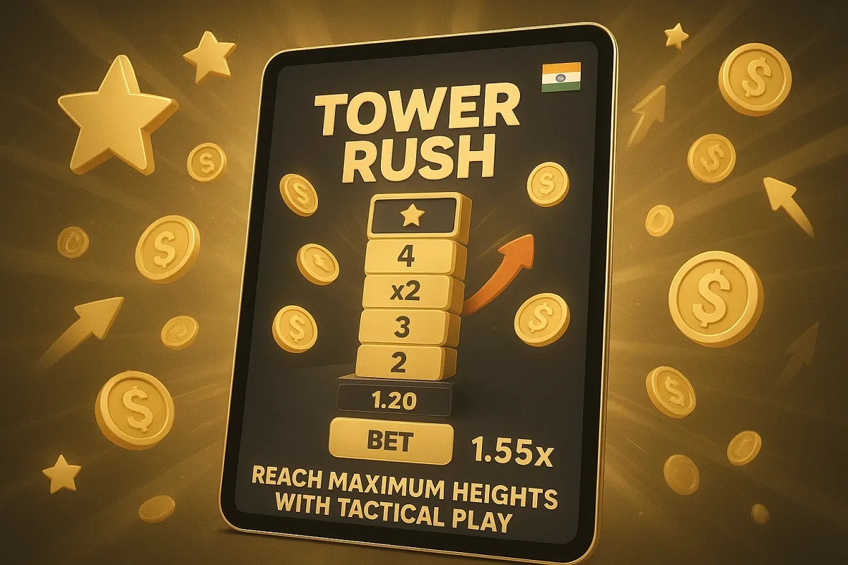 Tower Rush Temple Floor bonus wheel with ten multiplier segments